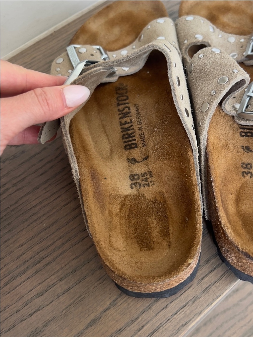 Birkenstock Arizona Riveted Suede Sandals - Picture 4 of 6